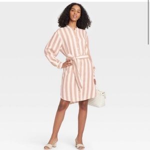 Striped neutral dress xxl